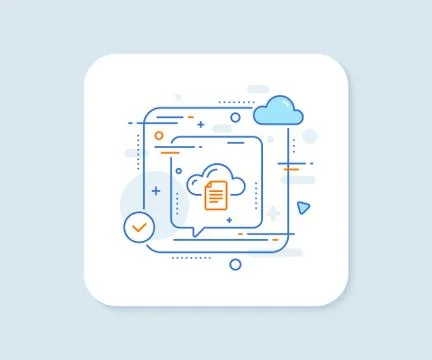 File data storage line icon. Cloud computing sign. Vector 스톡 일러스트
