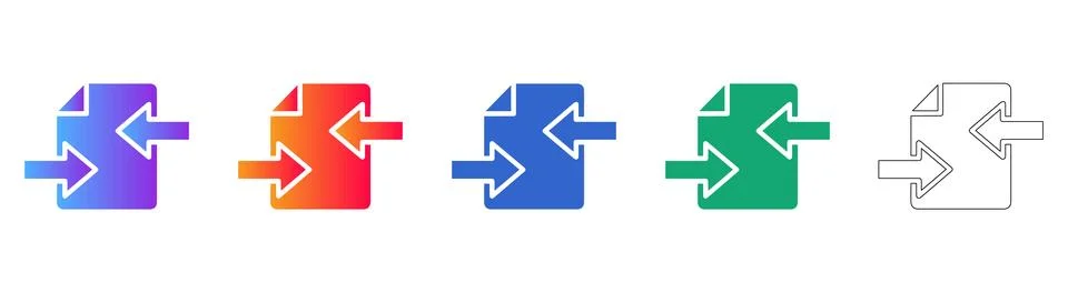 File Data Transfer and Management Icons Stock Illustration