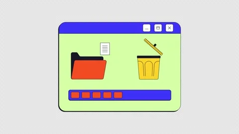 File delete process neo brutalism popup UI window animation Video stock 333111693