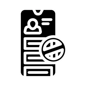 File deny glyph icon vector illustration Stock Illustration