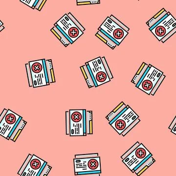 File deny vector seamless pattern Stock Illustration