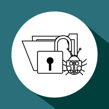 File design. security icon. Isolated illustration , vector Stock Illustration
