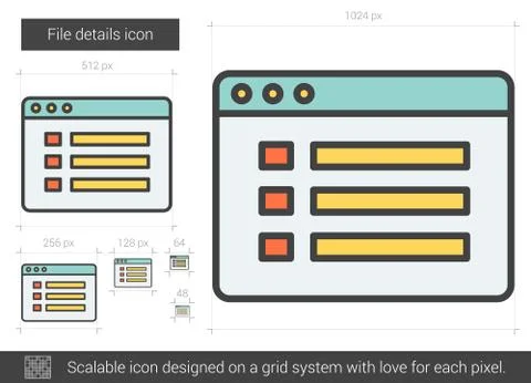 File details line icon 库存插图