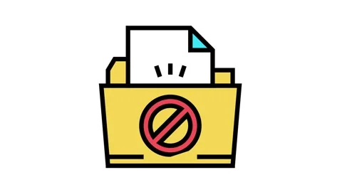 File didn't save in online folder color icon animation Video stock 157340148