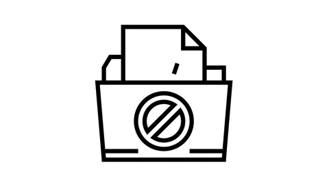 File didn't save in online folder line icon animation Video stock 157340818