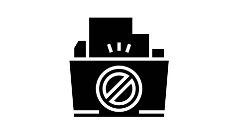 File didn't save in online folder glyph icon animation Video stock 157341644