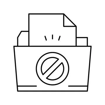 File didn't save in online folder line icon vector illustration Stock Illustration