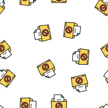 File didn't save in online folder vector seamless pattern Stock Illustration