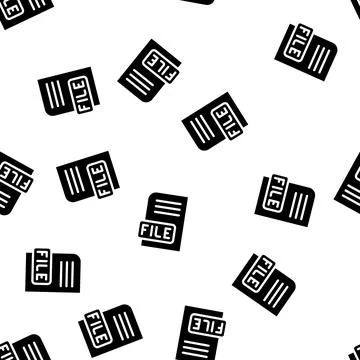 File digital document glyph vector seamless pattern Stock Illustration