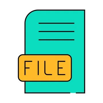 File digital document icon color illustration Stock Illustration