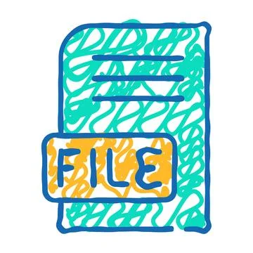 File digital document icon doodle illustration 스톡 일러스트