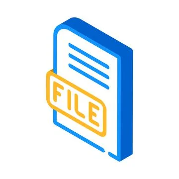 File digital document isometric icon vector illustration Stock Illustration