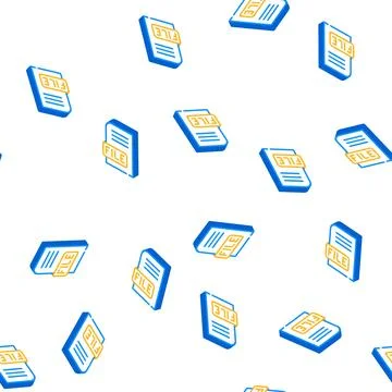 File digital document isometric icon seamless pattern Stock Illustration