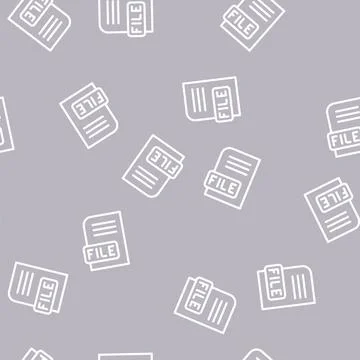 File digital document line vector seamless pattern Stock Illustration