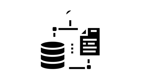 File digital processing glyph icon animation Stock Footage 164286014