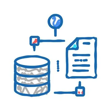 File digital processing icon doodle illustration Stock Illustration