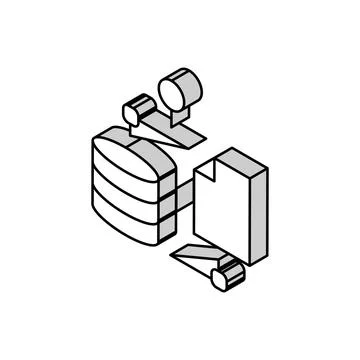 File digital processing isometric icon vector illustration 스톡 일러스트