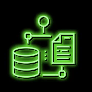 File digital processing neon glow icon illustration Illustrazione stock