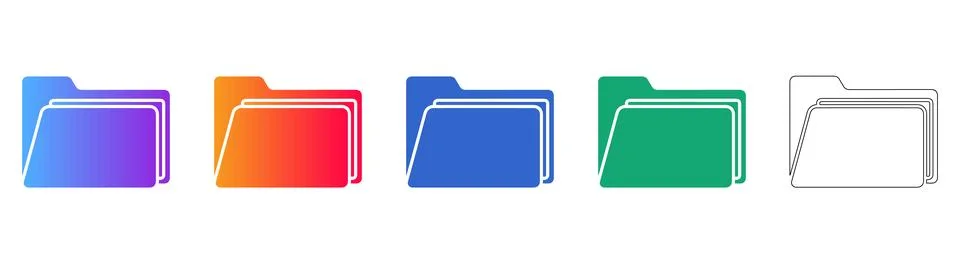 File Directory Folder Icon Collection Stockillustratie
