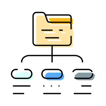 File directory hierarchy representing data organization structure イラスト素材