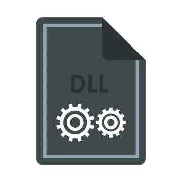 File DLL icon, flat style Illustrazione stock