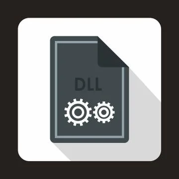 File DLL icon, flat style Illustrazione stock
