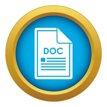 File DOC icon blue vector isolated Illustrazione stock