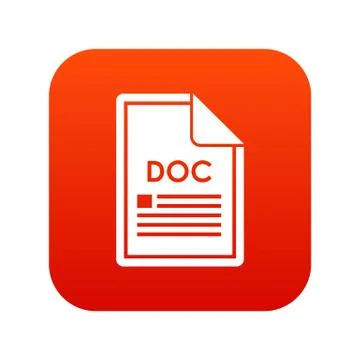 File DOC icon digital red 스톡 일러스트