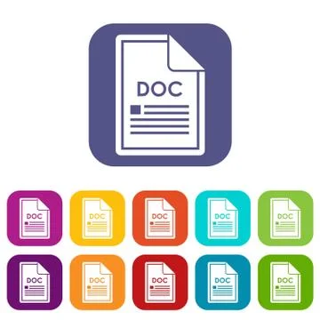 File DOC icons set 스톡 일러스트