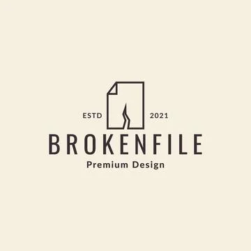 File doc lines broken logo symbol icon vector graphic design illustration i.. Stock Illustration