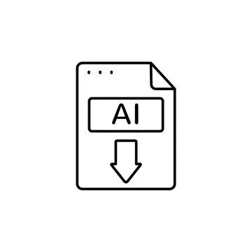 File, document, AI icon. Simple line, outline vector of icons for ui and ux Illustrazione stock