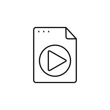 File, document, arrow, play icon. Simple line, outline vector of icons for ui 库存插图