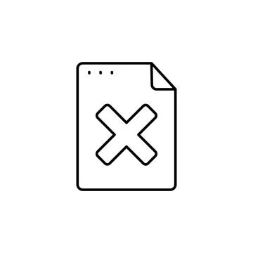 File, document, ban icon. Simple line, outline vector of icons for ui and ux 库存插图