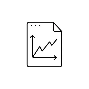 File, document, chart icon. Simple line, outline vector of icons for ui and ux 库存插图