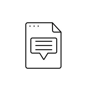 File, document, chat icon. Simple line, outline vector of icons for ui and ux 库存插图