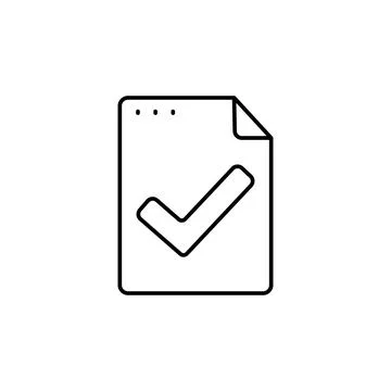 File, document, check mark icon. Simple line, outline vector of icons for ui and Illustrazione stock