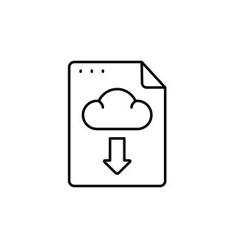 File, document, cloud, arrow icon. Simple line, outline vector of icons for ui Illustrazione stock