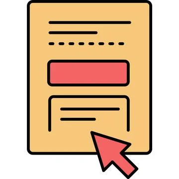 File document computer arrow mouse vector icon Stock Illustration
