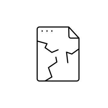 File, document, damage icon. Simple line, outline vector of icons for ui and ux Stock Illustration