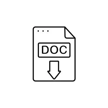 File, document, DOC icon. Simple line, outline vector of icons for ui and ux Illustrazione stock