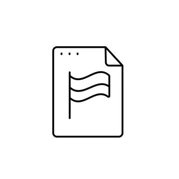 File, document, flag icon. Simple line, outline vector of icons for ui and ux イラスト素材