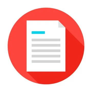 File Document Flat Circle Icon 스톡 일러스트