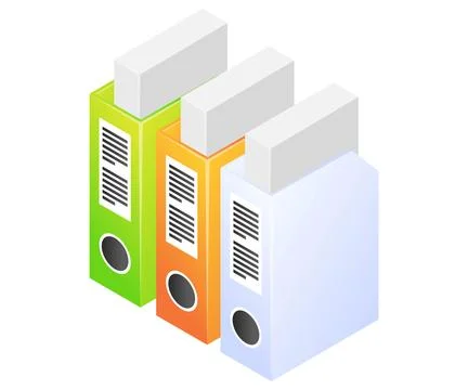 File document on folder office of isometric style Stock Illustration