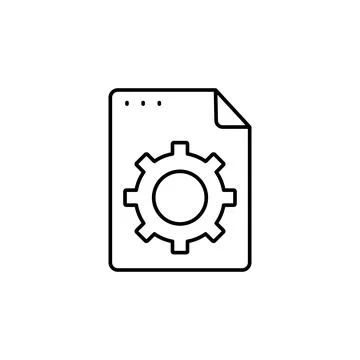 File, document, gear icon. Simple line, outline vector of icons for ui and ux 库存插图