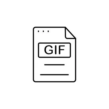 File, document, GIF icon. Simple line, outline vector of icons for ui and ux 库存插图