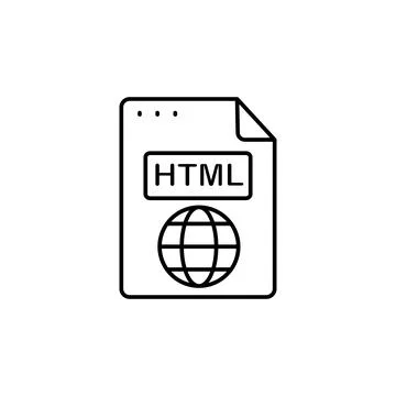 File, document, globe, HTML icon. Simple line, outline vector of icons for ui Stock Illustration