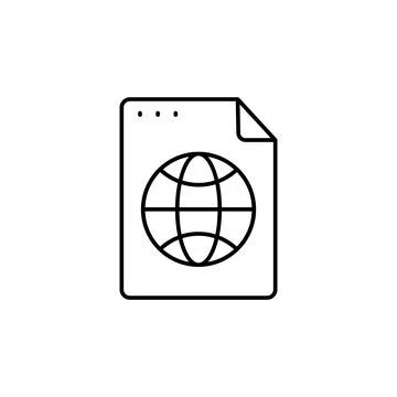 File, document, globe icon. Simple line, outline vector of icons for ui and ux Illustrazione stock