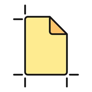 File document icon graphic outlining crop marks Stock-Illustration