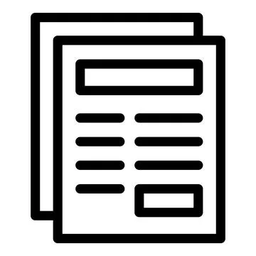 File document icon, outline style Stock Illustration