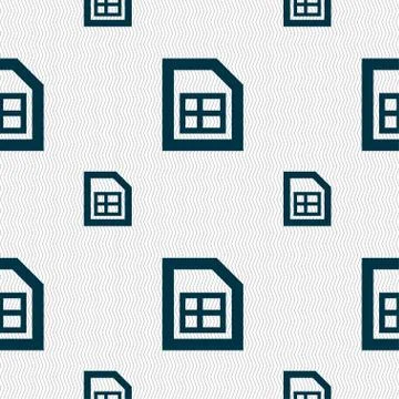 File document icon sign. Seamless pattern with geometric texture. Vector Stock Illustration